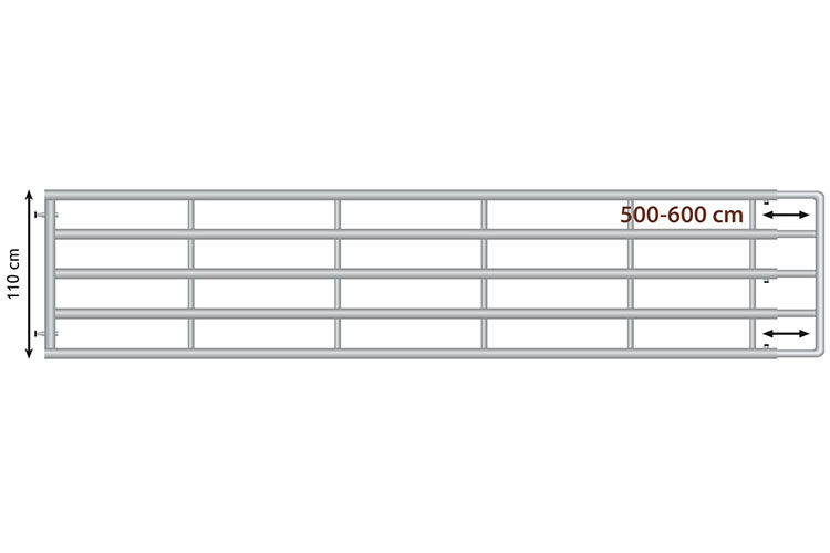 HAAS Weidetor ausziehbar 500-600 cm, Höhe 110 cm