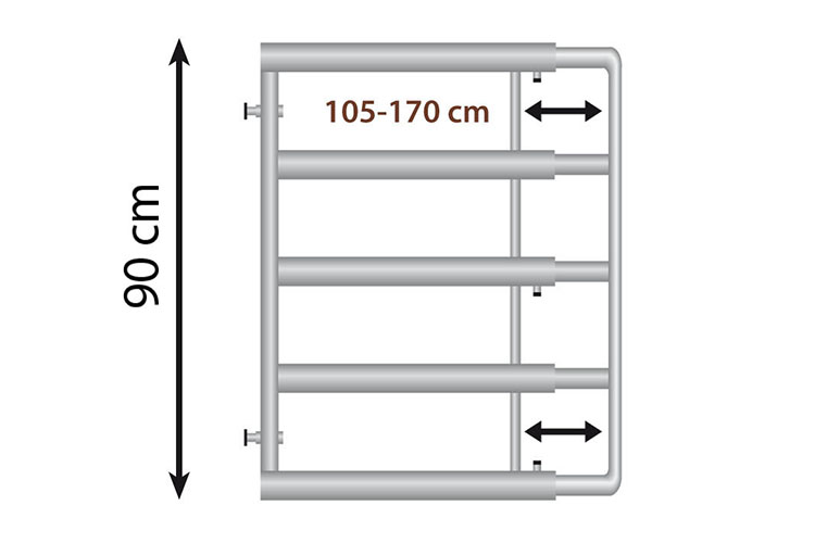 HAAS Weidetor ausziehbar 105-170 cm, Höhe 90 cm