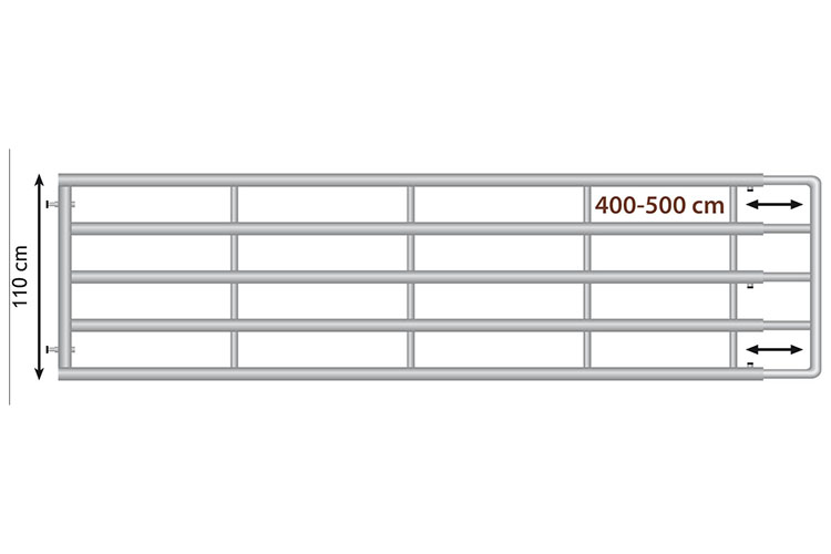 HAAS Weidetor ausziehbar 400-500 cm, Höhe 110 cm