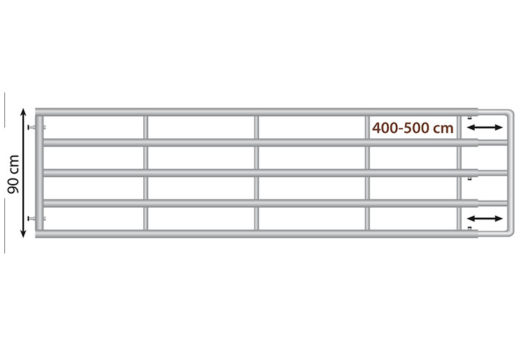 HAAS Weidetor ausziehbar 400-500 cm, Höhe 90 cm