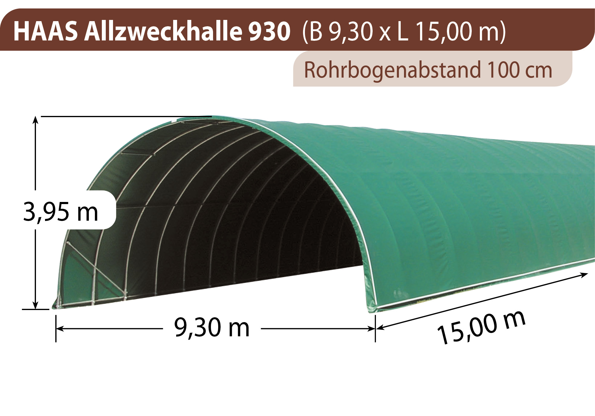 HAAS Allzweckhalle 930 - 15 m lang