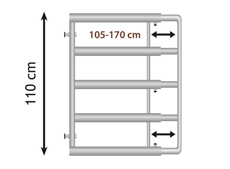 HAAS Weidetor ausziehbar 105-170 cm, Höhe 110 cm