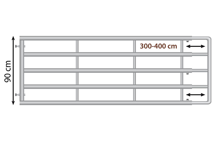 HAAS Weidetor ausziehbar 300-400 cm, Höhe 90 cm